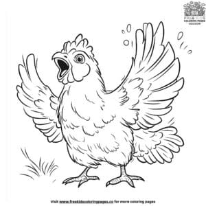 Squawking Chicken Coloring Pages