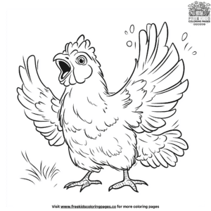 Squawking chicken coloring pages