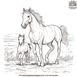 Stallion And Colt Coloring Pages