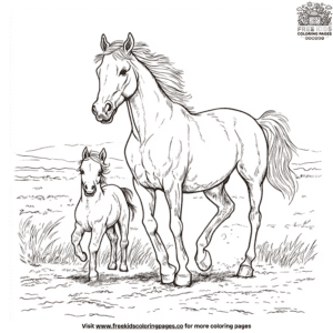 Stallion and colt coloring pages