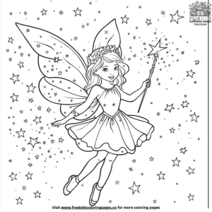 Star fairy coloring pages