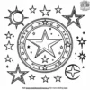 Stars and Moons Magic Symbols Coloring Pages