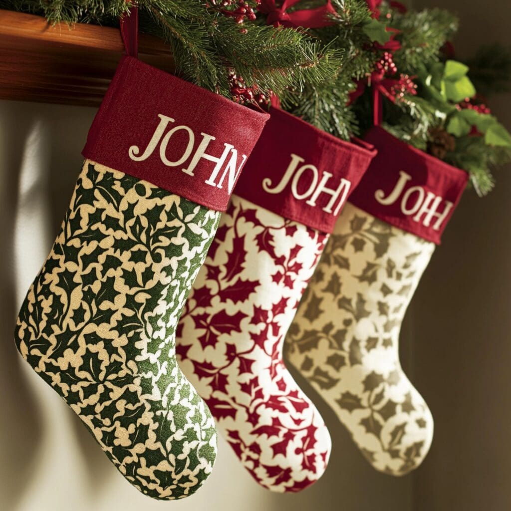 Stenciled name stockings 1