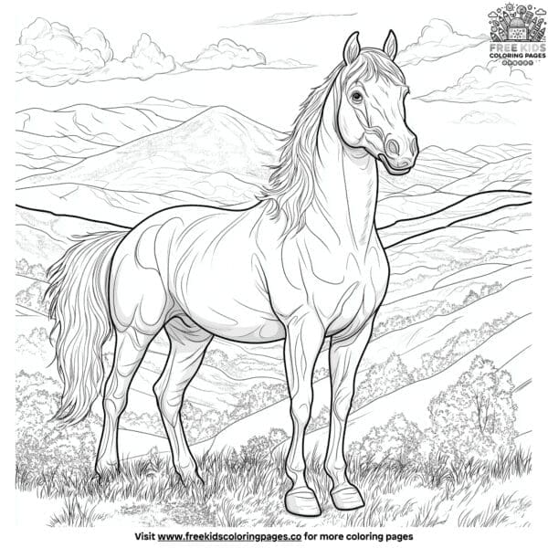 Strong stallion coloring pages