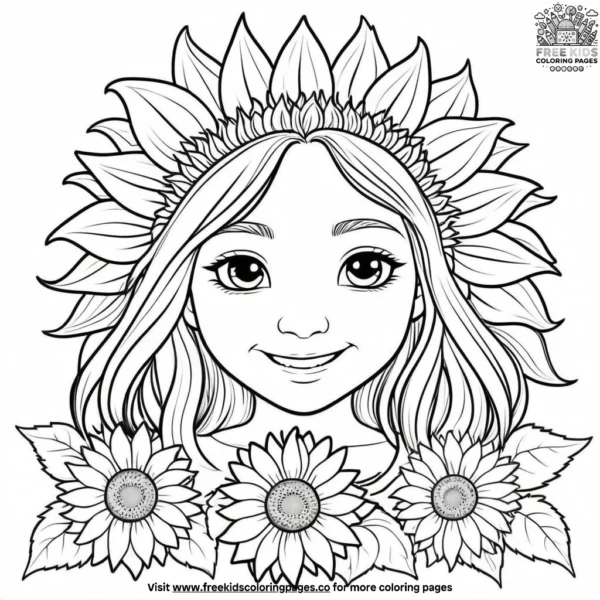 Sunflower smile coloring pages