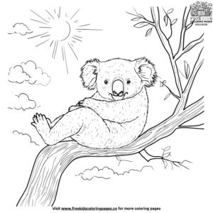 Sunset Koala Coloring Pages