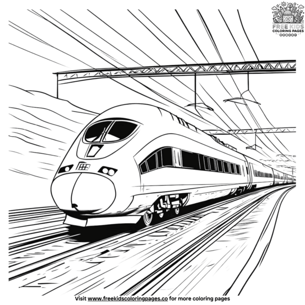 Super fast train coloring pages