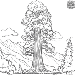 Tall Redwood Tree Coloring Pages