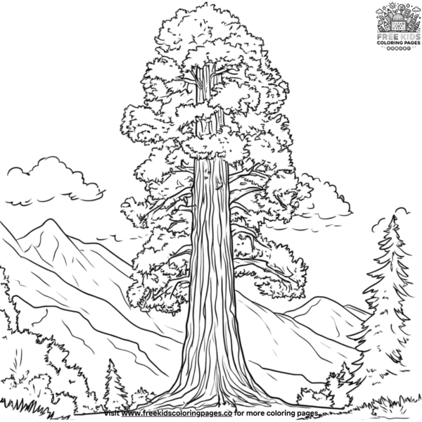 Tall redwood tree coloring pages