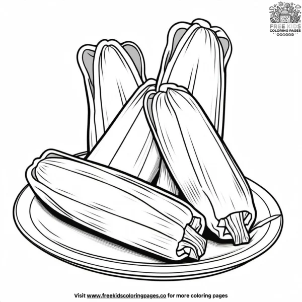 Tamales dulces treats coloring pages