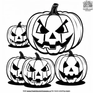 Terrifying Pumpkin Faces Coloring Pages