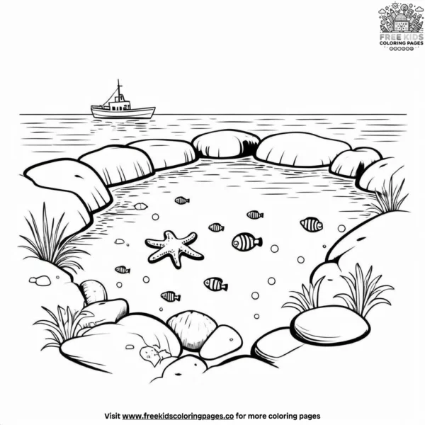 Tidal pool coloring pages