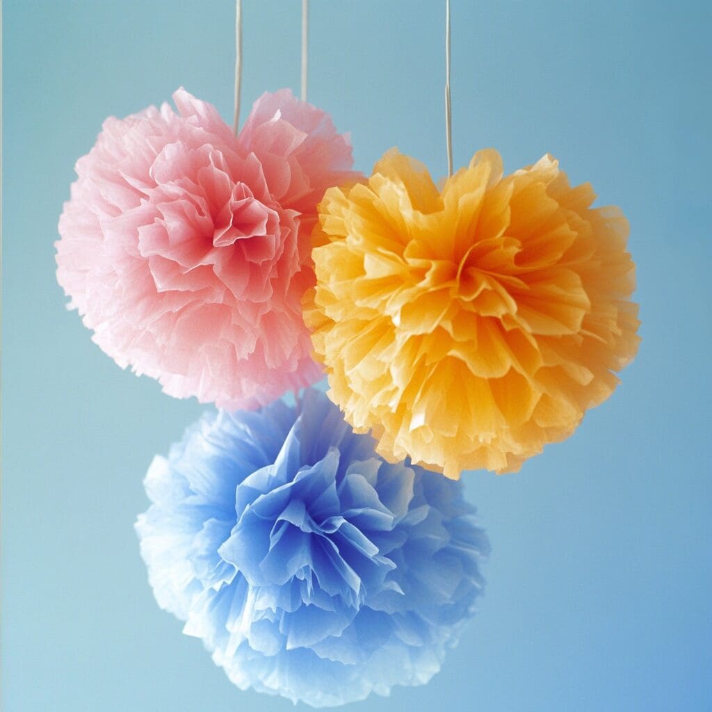 Tissue paper pom poms 1