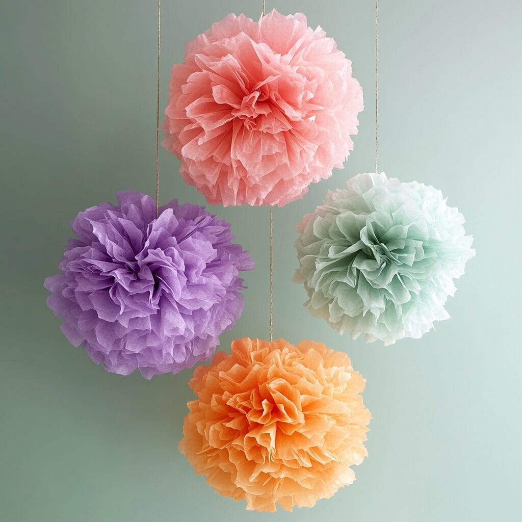 Tissue paper pom poms 2