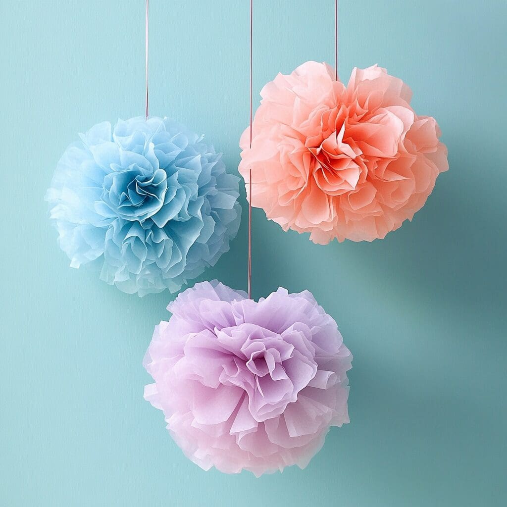 Tissue paper pom poms 3