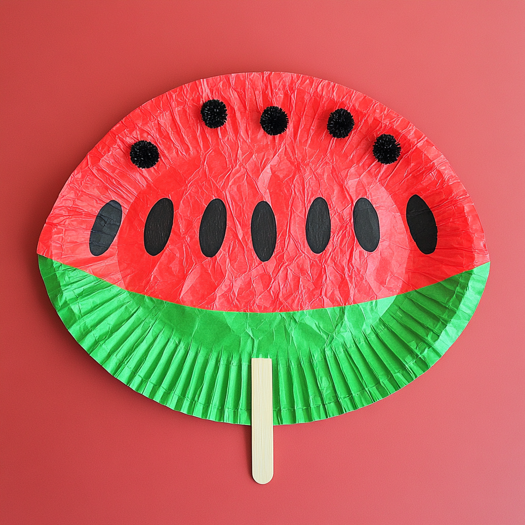 Tissue paper watermelon fan 3