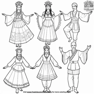 Traditional Dance Costumes Coloring Pages