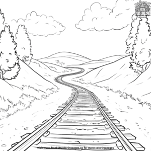 Train tracks coloring pages