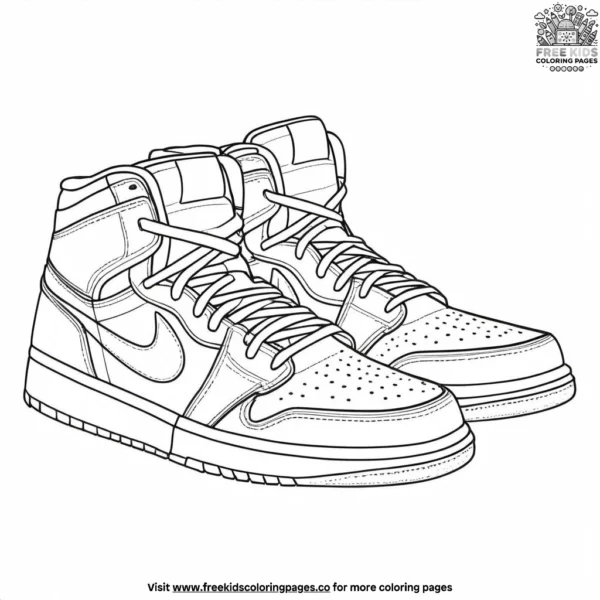 Trendy designer sneaker coloring pages