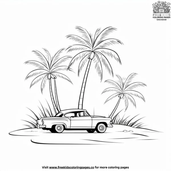 Tropical beach coloring pages