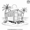 Tropical Beach Hut Coloring Pages