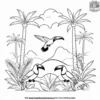 Tropical Bird Paradise Coloring Pages