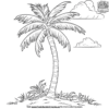 Tropical Palm Tree Coloring Pages