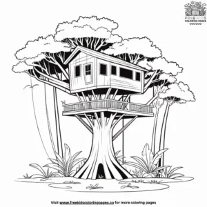 Tropical Treehouse Coloring Pages