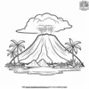 Tropical Volcano Coloring Pages