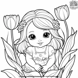 Tulip Tot Coloring Pages