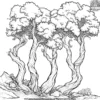 Twisted Tree Forest Coloring Pages