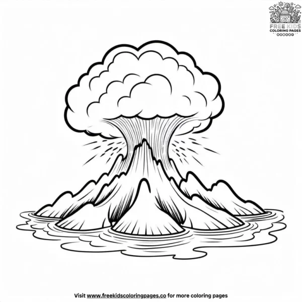 Underwater volcano coloring pages