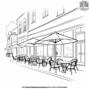 Urban Cafe Terrace Coloring Pages