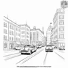 Urban Street Scene Coloring Pages