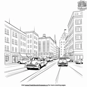 Urban Street Scene Coloring Pages