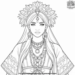 Vibrant Festival Attire Coloring Pages