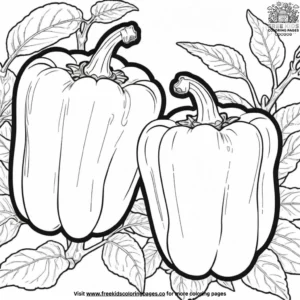 Vibrant Orange Bell Peppers Coloring Pages