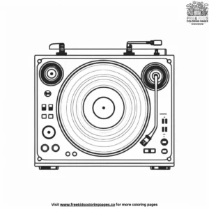 Vinyl Record Spin Coloring Pages