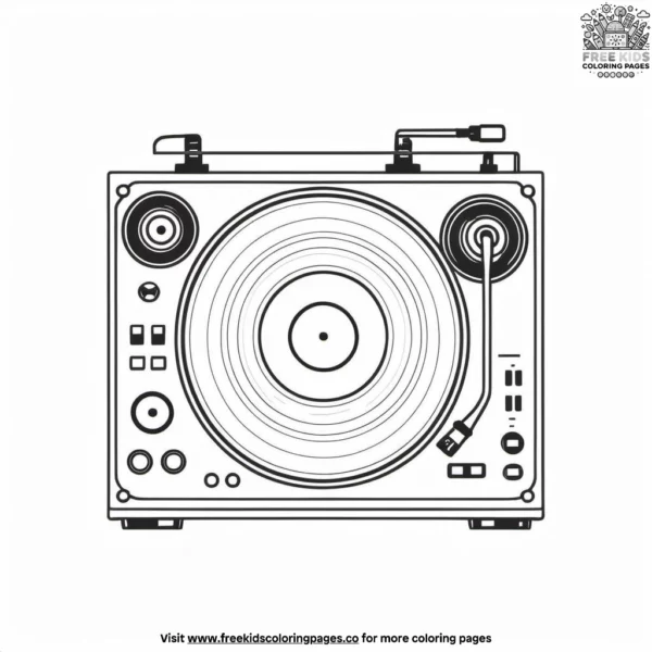 Vinyl record spin coloring pages