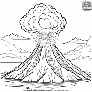 Volcano Coloring Pages