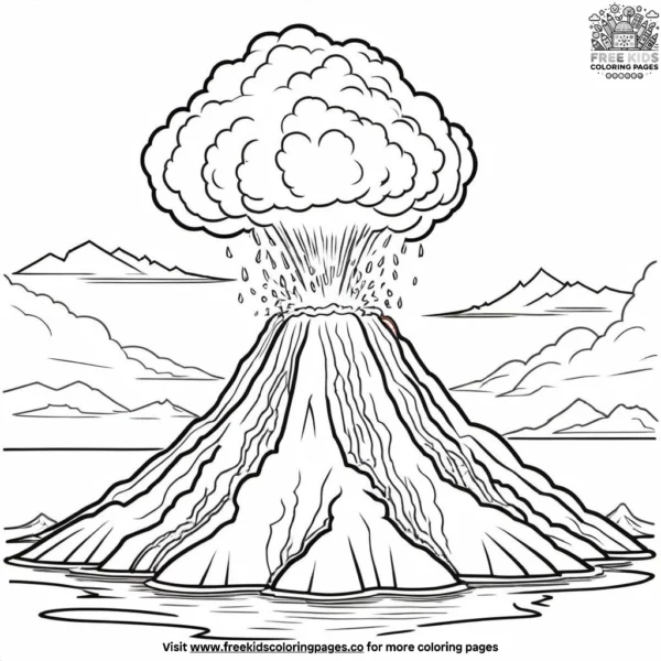 Volcano coloring pages