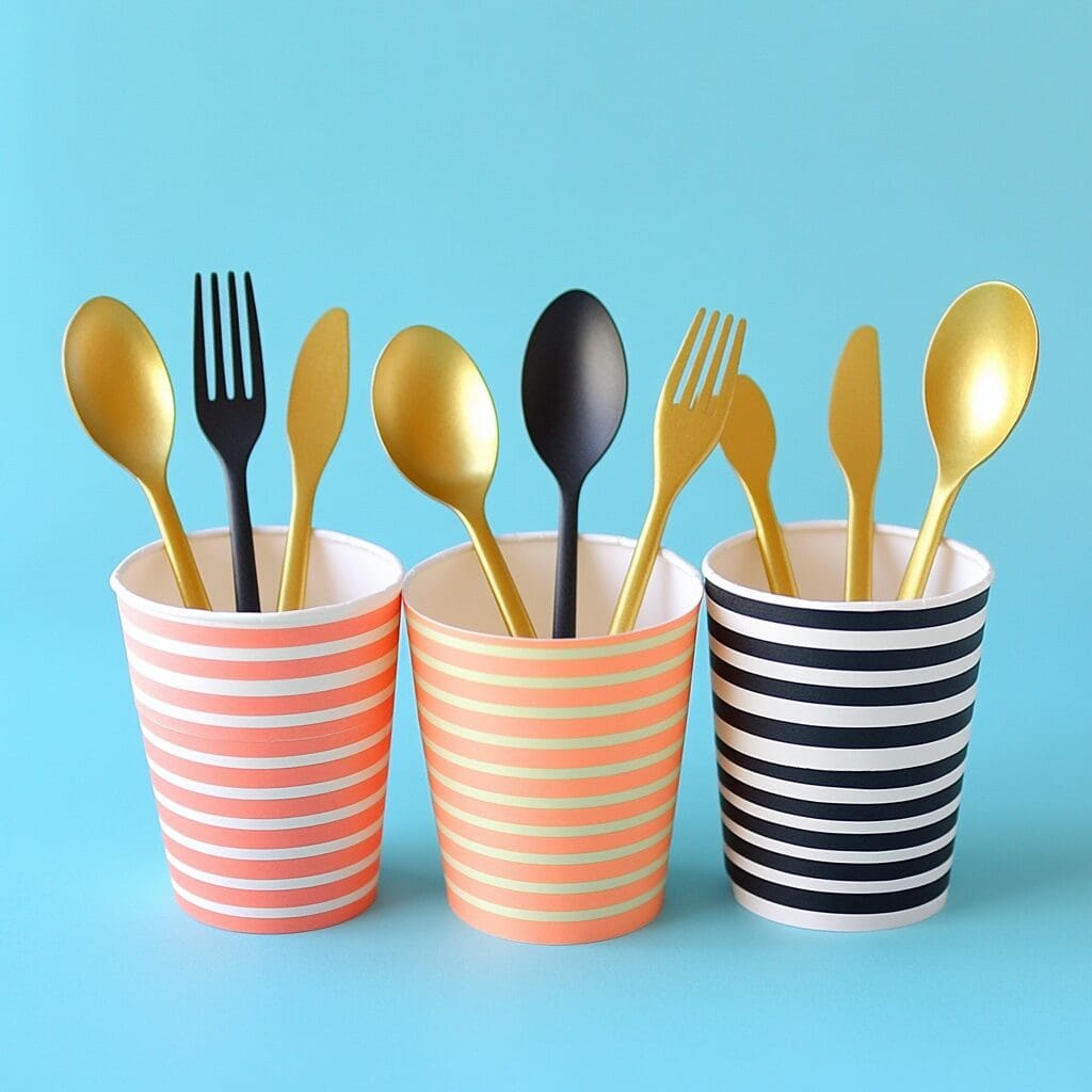 Washi tape utensil holders wrap 1