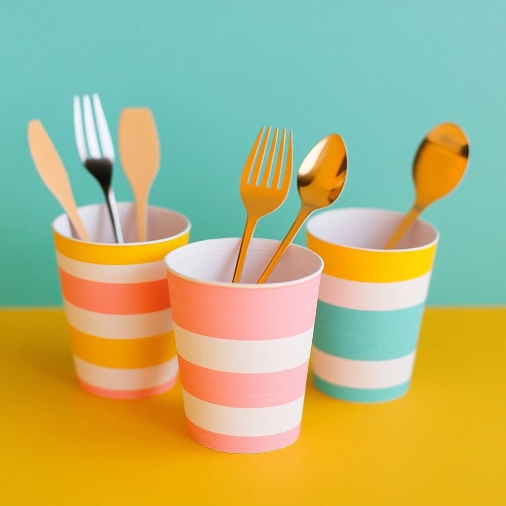 Washi tape utensil holders wrap 3