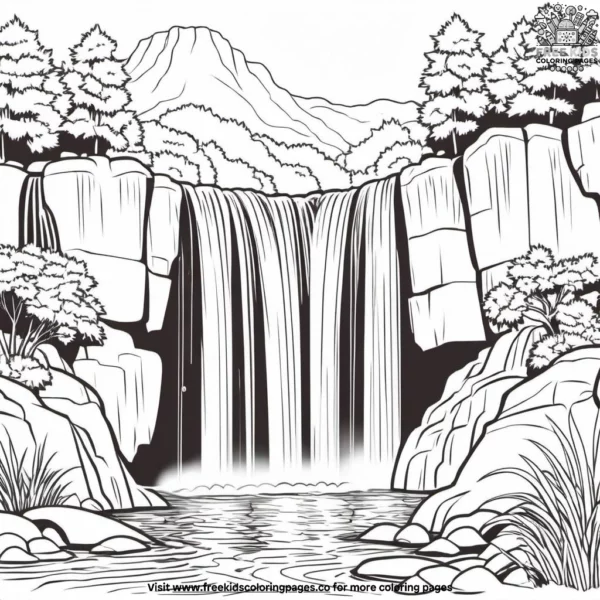 Waterfall coloring pages