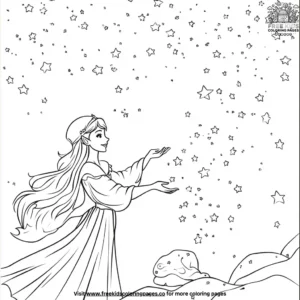 Wishing stars fairy godmothers coloring pages