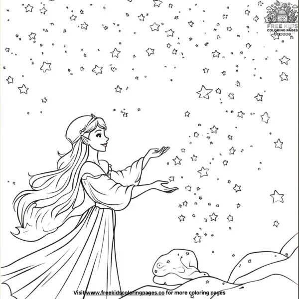 Wishing stars fairy godmothers coloring pages