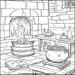 Witch's Lair Coloring Pages