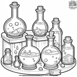 Witch's Potion Lab Coloring Pages