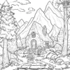 Witch's Secret Hideout Coloring Pages