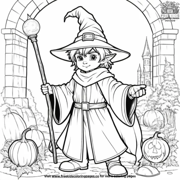 Wizard in training coloring pages